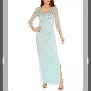 Adrianna Papell Light Blue Embellished Dress